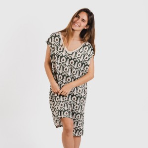 Vestito corto manica ampia soft Raia verde militare