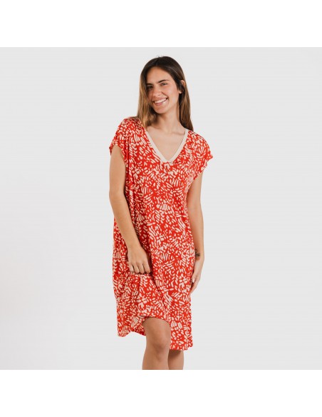 Vestito corto manica ampia soft Miquela rame Vestito corto manica ampia soft Miquela rame