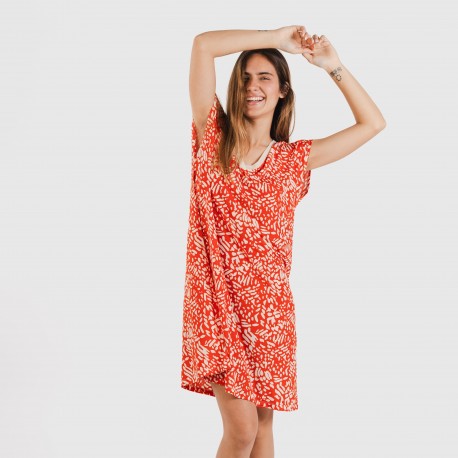 Vestito corto manica ampia soft Miquela rame