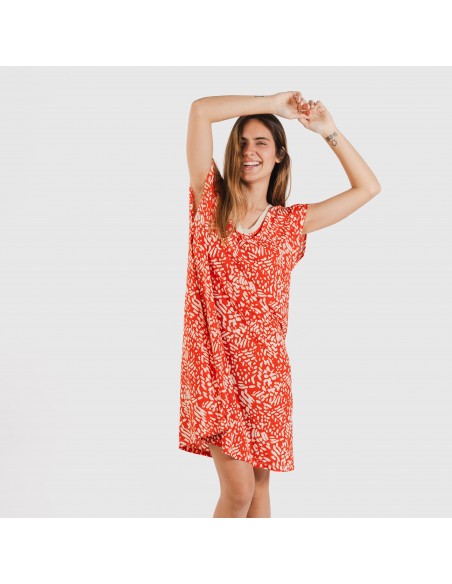 Vestito corto manica ampia soft Miquela rame Vestito corto manica ampia soft Miquela rame