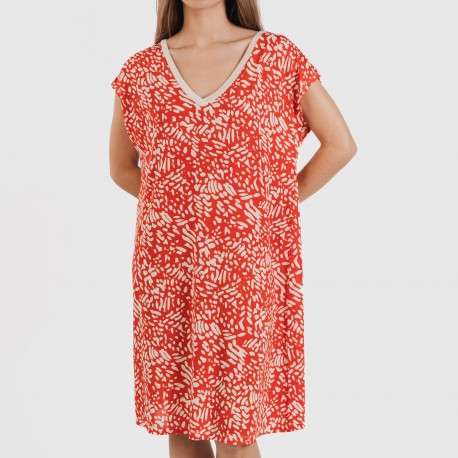 Vestito corto manica ampia soft Miquela rame