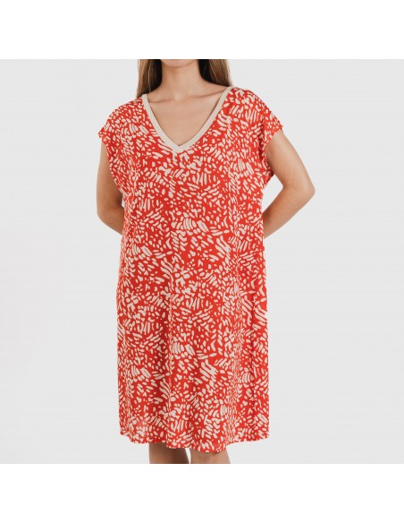 Vestito corto manica ampia soft Miquela rame Vestito corto manica ampia soft Miquela rame