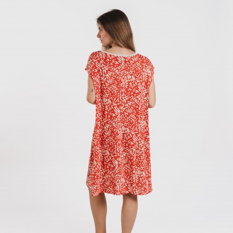 Vestito corto manica ampia soft Miquela rame