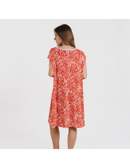 Vestito corto manica ampia soft Miquela rame Vestito corto manica ampia soft Miquela rame