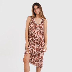 Vestito midi canotta soft Miquela marrone