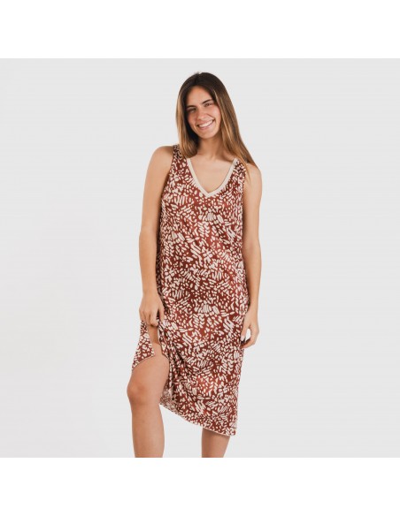 Vestito midi canotta soft Miquela marrone Vestito midi canotta soft Miquela marrone