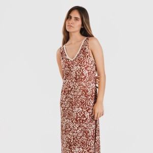 Vestito midi canotta soft Miquela marrone 2