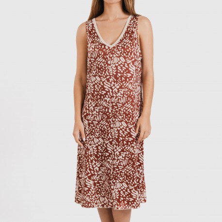 Vestito midi canotta soft Miquela marrone