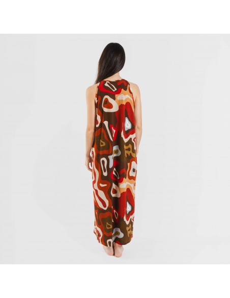 Vestito lungo con spalline crêpe Edurne rame Vestito lungo con spalline crêpe Edurne rame
