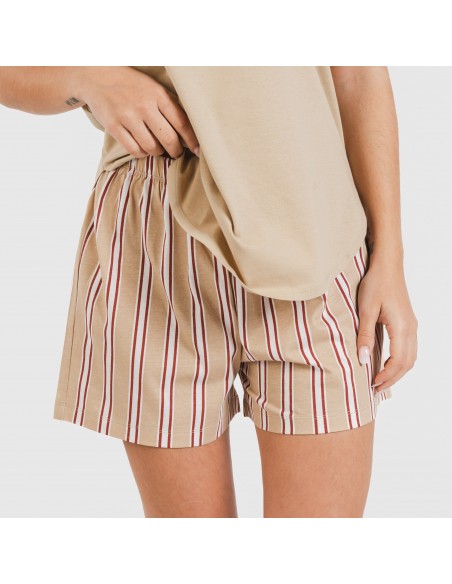 Pigiama corto canotta cotone Raya Ico beige Pigiama corto canotta cotone Raya Ico beige