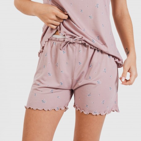 Pigiama con spalline soft Melanie malva