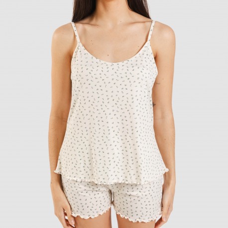 Pigiama con spalline soft Iris bianco antico