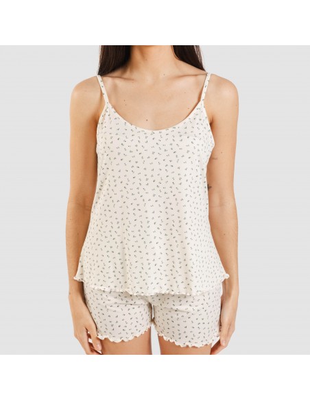 Pigiama con spalline soft Iris bianco antico