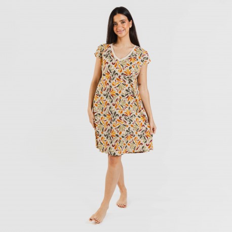 Vestito corto manica ampia crêpe Cilian