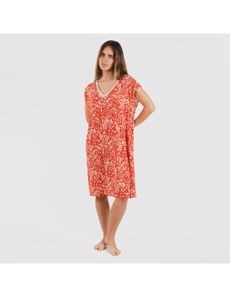 Vestito corto manica ampia soft Miquela rame Vestito corto manica ampia soft Miquela rame