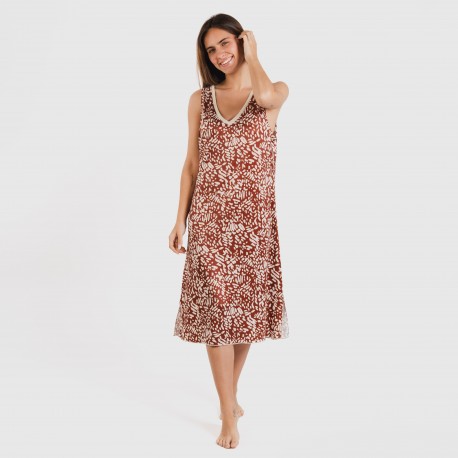 Vestito midi canotta soft Miquela marrone