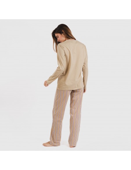 Pigiama lungo cotone Raya Ico beige Pigiama lungo cotone Raya Ico beige