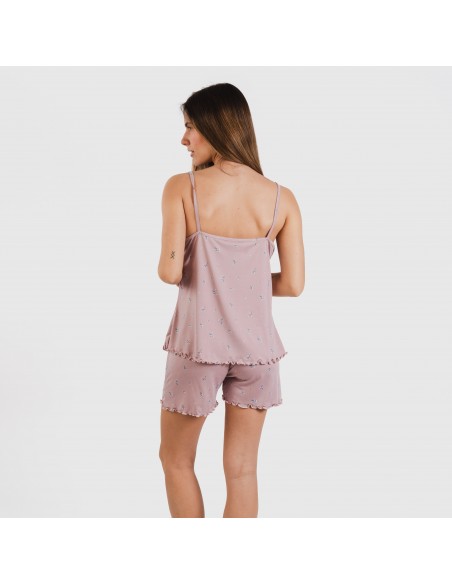 Pigiama con spalline soft Melanie malva Pigiama con spalline soft Melanie malva