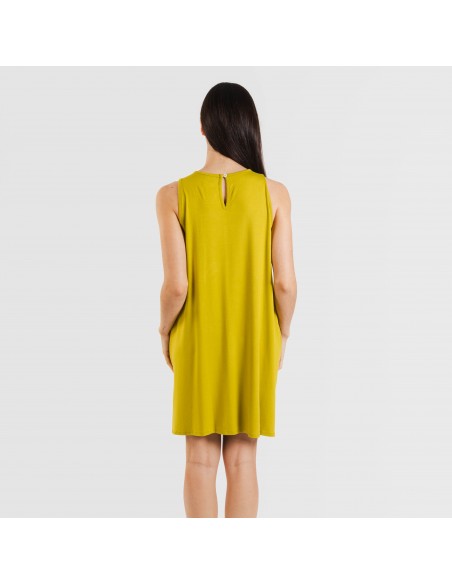 Vestito corto canotta viscosa tinta unita