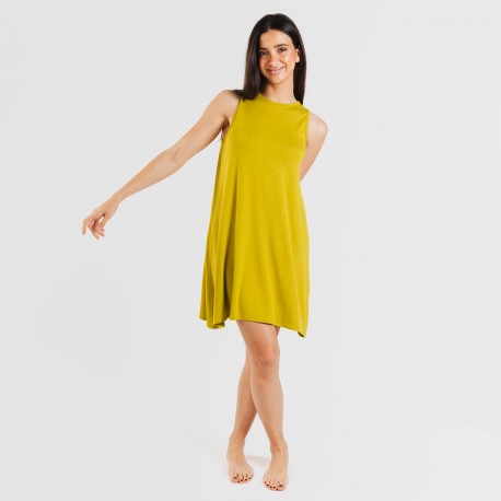 Vestito corto canotta viscosa tinta unita