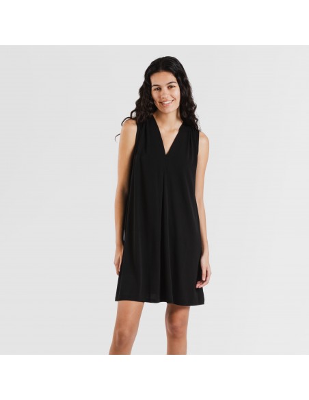 Vestito corto crêpe tinta unita