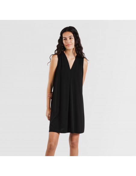 Vestito corto crêpe tinta unita