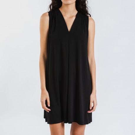 Vestito corto crêpe tinta unita