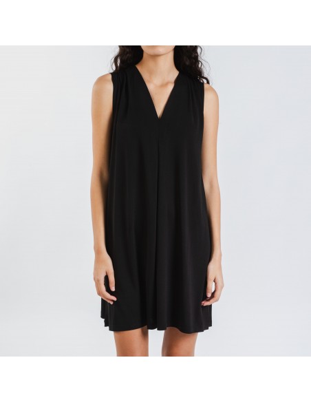 Vestito corto crêpe tinta unita