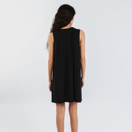 Vestito corto crêpe tinta unita