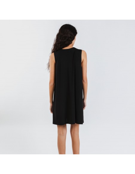 Vestito corto crêpe tinta unita