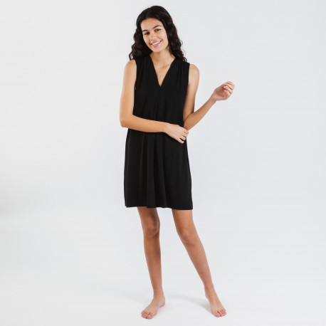 Vestito corto crêpe tinta unita