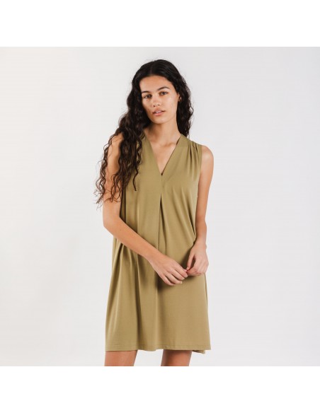 Vestito corto crêpe tinta unita