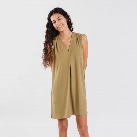 Vestito corto crêpe tinta unita