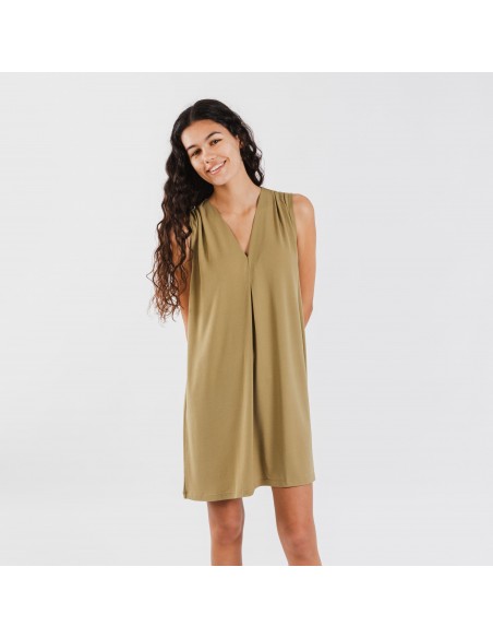 Vestito corto crêpe tinta unita