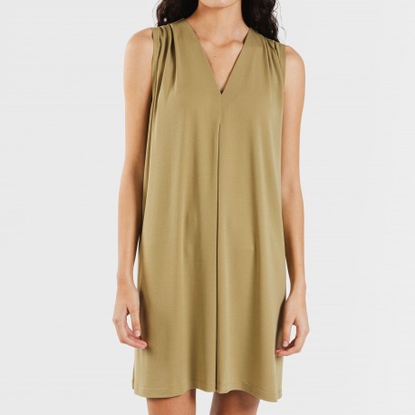 Vestito corto crêpe tinta unita