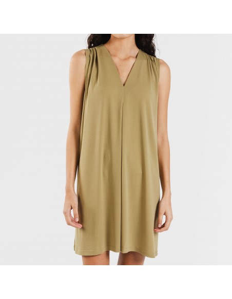 Vestito corto crêpe tinta unita