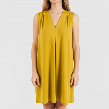 Vestito corto crêpe tinta unita