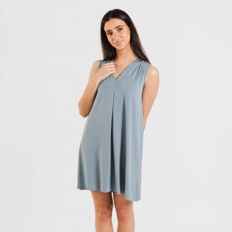 Vestito corto crêpe tinta unita