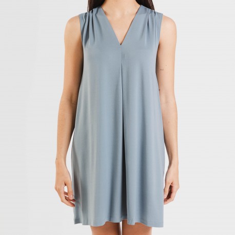 Vestito corto crêpe tinta unita