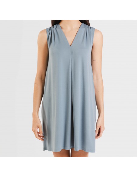 Vestito corto crêpe tinta unita