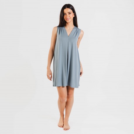 Vestito corto crêpe tinta unita