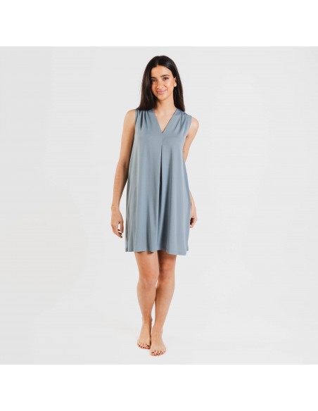 Vestito corto crêpe tinta unita