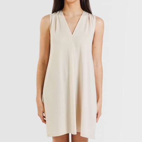 Vestito corto crêpe tinta unita