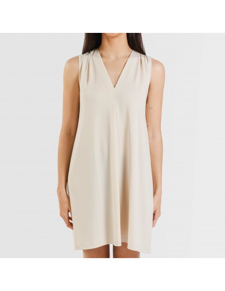 Vestito corto crêpe tinta unita