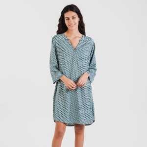 Camicia lunga viscosa Dueña azzurra