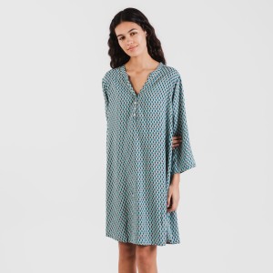 Camicia lunga viscosa Dueña azzurra 2