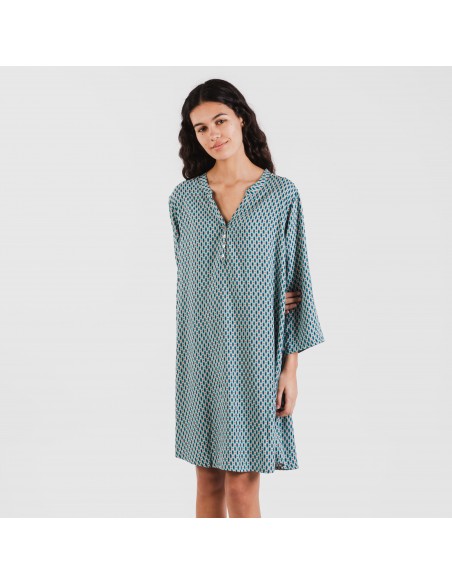 Camicia lunga viscosa Dueña azzurra Camicia lunga viscosa Dueña azzurra