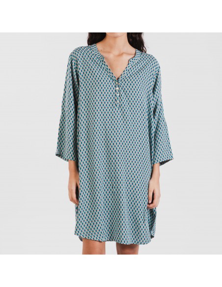 Camicia lunga viscosa Dueña azzurra Camicia lunga viscosa Dueña azzurra