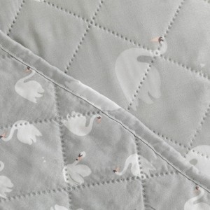 Copriletto bouti Swan grigio 2