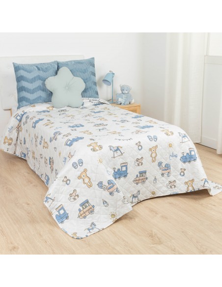 Copriletto bouti Nico celeste